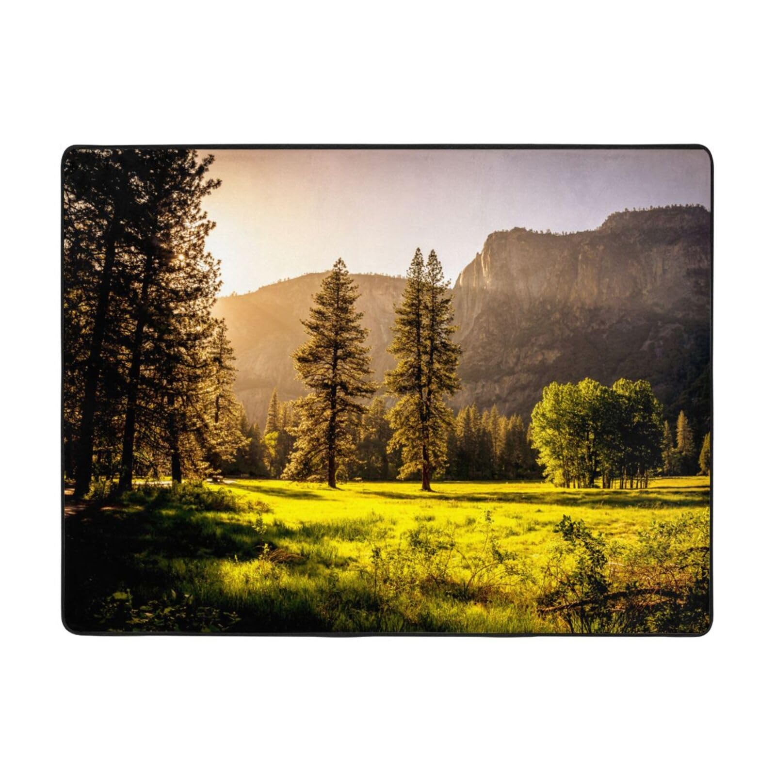 Tapis moderne de salon 160x122 en flanelle douce avec envers antidérapant pour chambre et bureau