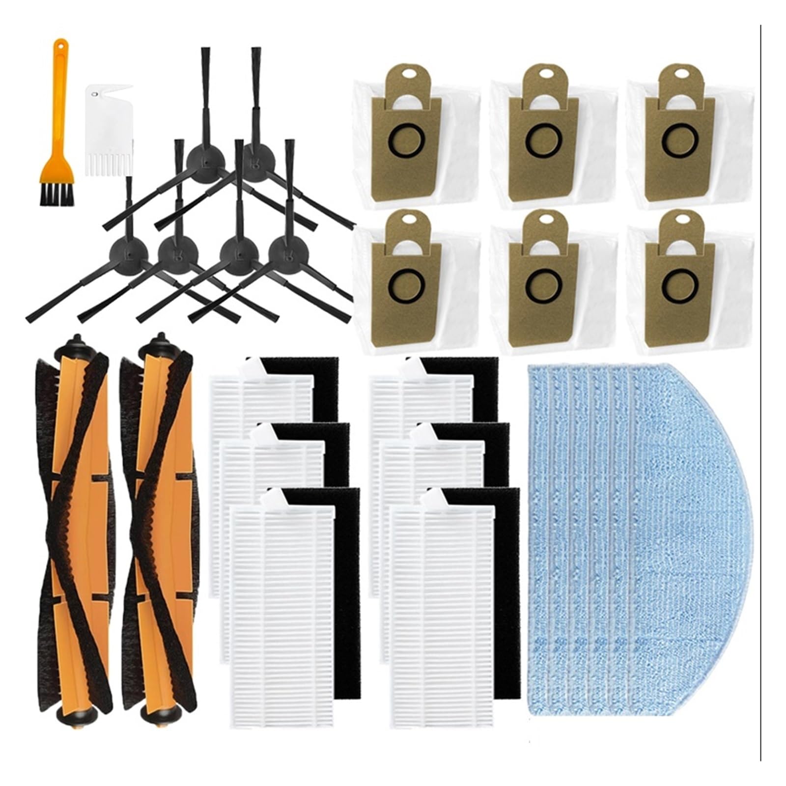 Kicici Compatible With Xiaomi Lydsto G2 Robot Vacuum Cleaner Spare Parts Hepa Filter Dust Bags Mop Cloth Rags Main Brush Side Brush Accessories(Set1)