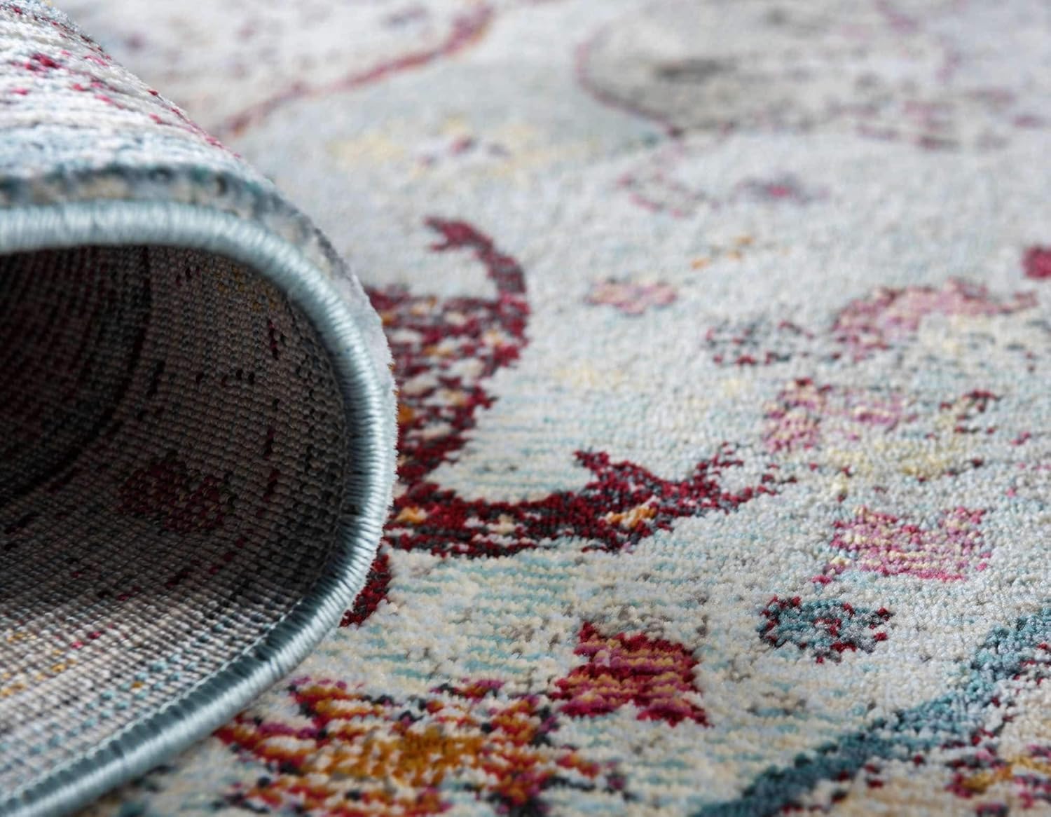 Unique Loom Baracoa Collection Area Rug - Rumba (8' 4" x 10' Rectangle, Light Blue/ Cream)