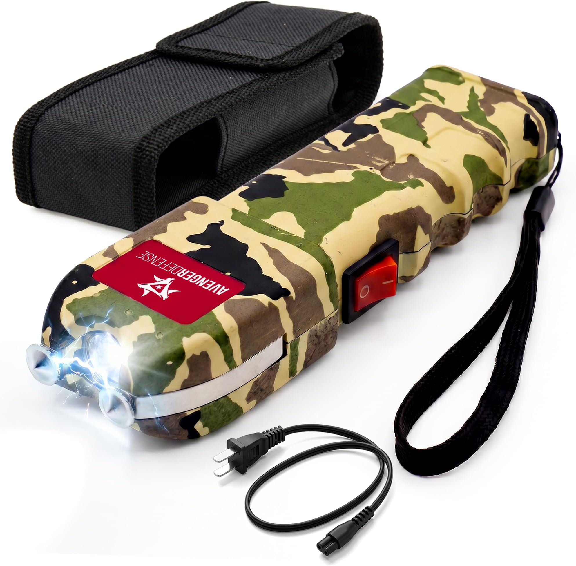 Avenger Defense LED Flashlight Stun Gun for Self Defense- Rechargeable Self-Defense Tool, Strong Electric Charge Effect Stun Gun Flashlight, Compact Design