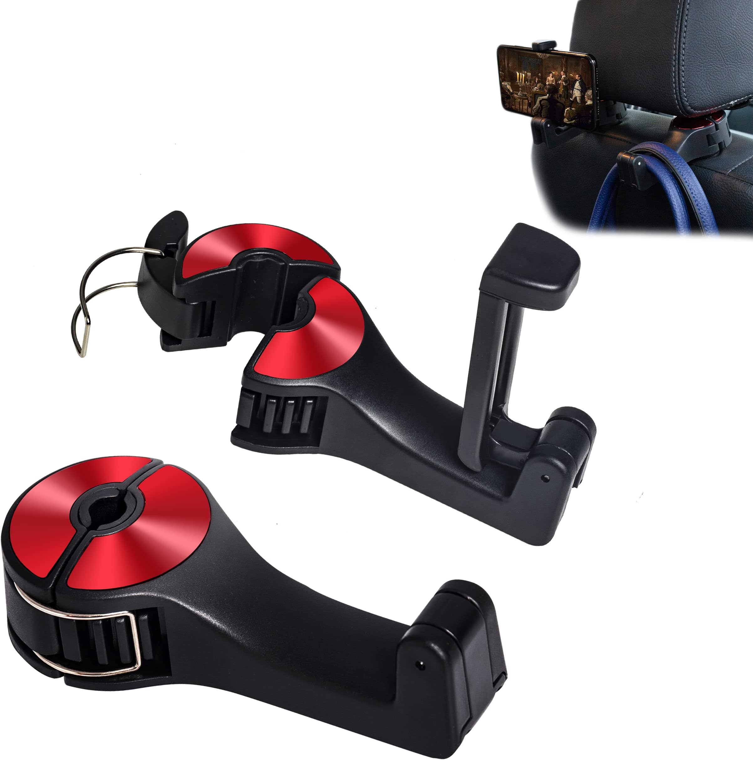 Car Hooks with Lock and Phone Holder