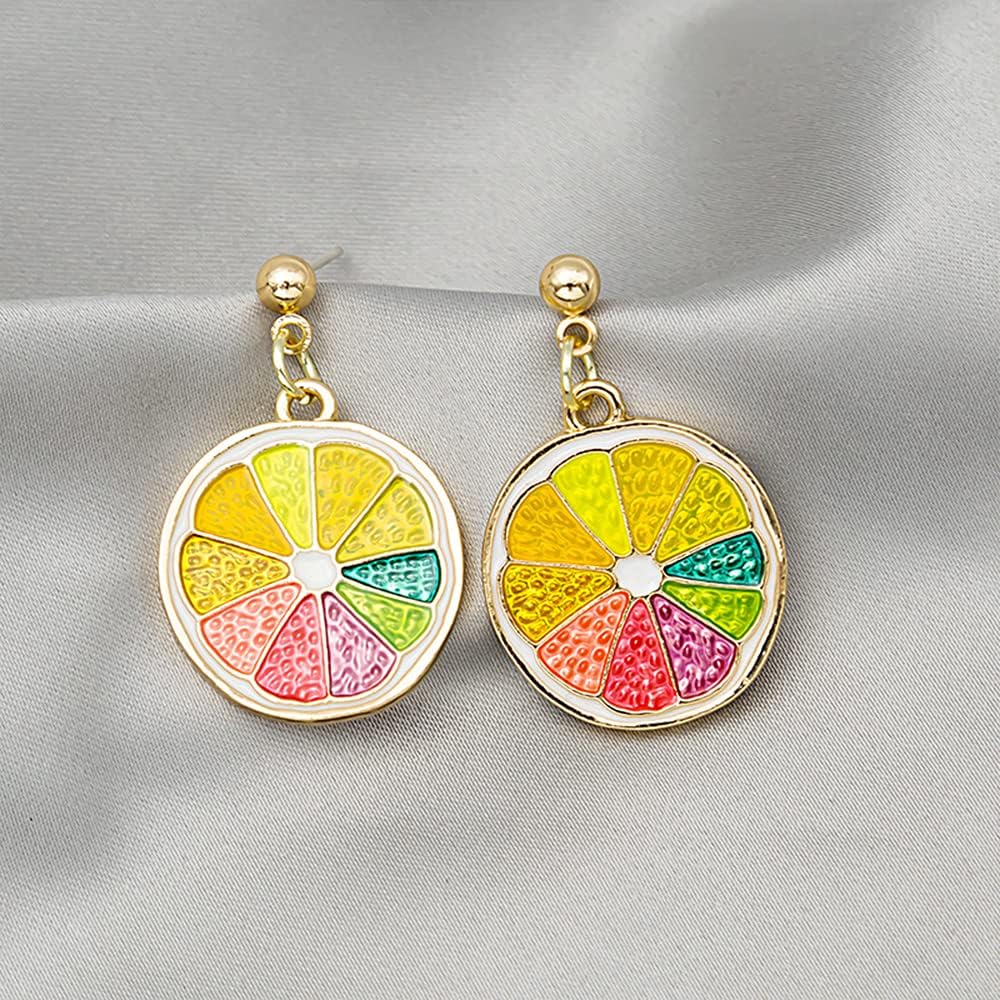 Charm Colorful Lemon Slice Earring Cute Fruit Earrings Fruit Style Earrings for Women Girls Statement Statement Jewelry Gifts - Image 7