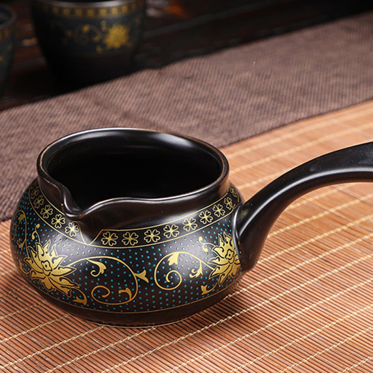 POPETPOP Juego de Tetera de Cerámica Clásica Taza para Oficina y Hogar, Diseño Semi-automático y Uso Múltiple, Set de Porcelana Elegante para Aficionados al Té