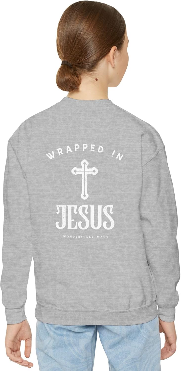 Girls Youth Crewneck Sweatshirt Christian Faith Kids Pullover.
