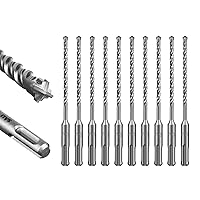Vista 35 de SALI 10 brocas de martillo giratorio SDS Plus de 1/2 x 6 pulgadas, kit de broca para hormigón, material de carburo de doble rosca de tipo cruzado