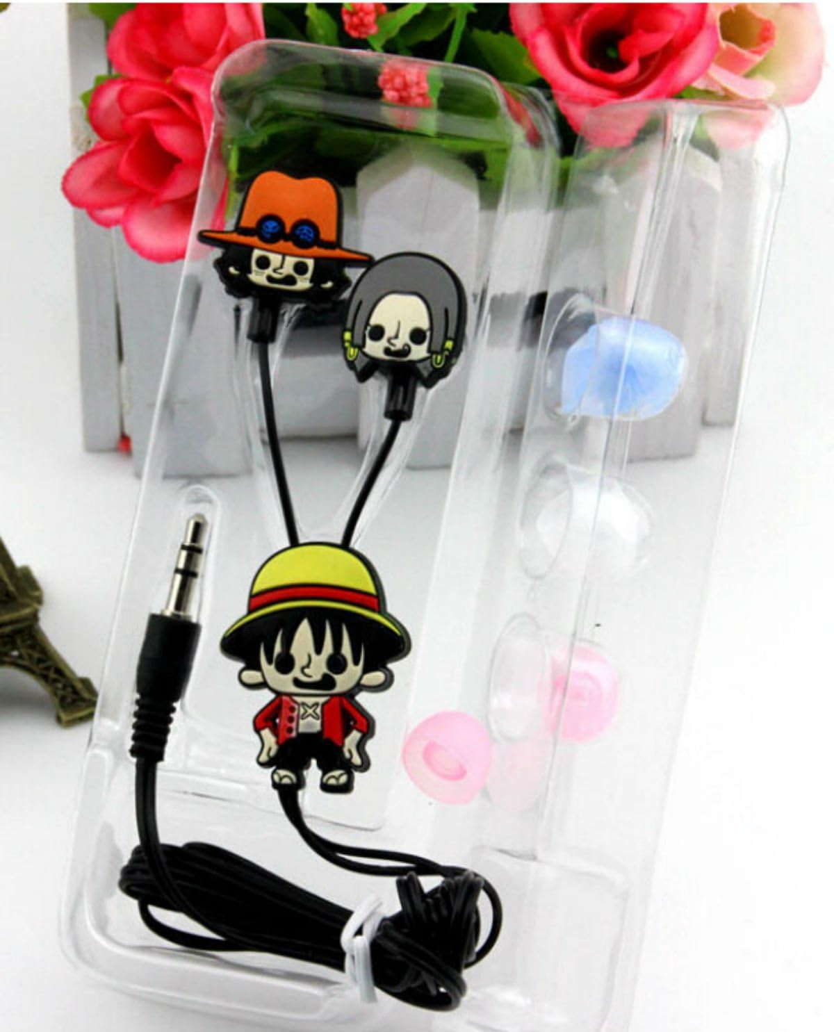 Vineds Anime One Piece Earphones Cartoon In-ear Headphones Headset (Monkey·D·Luffy)