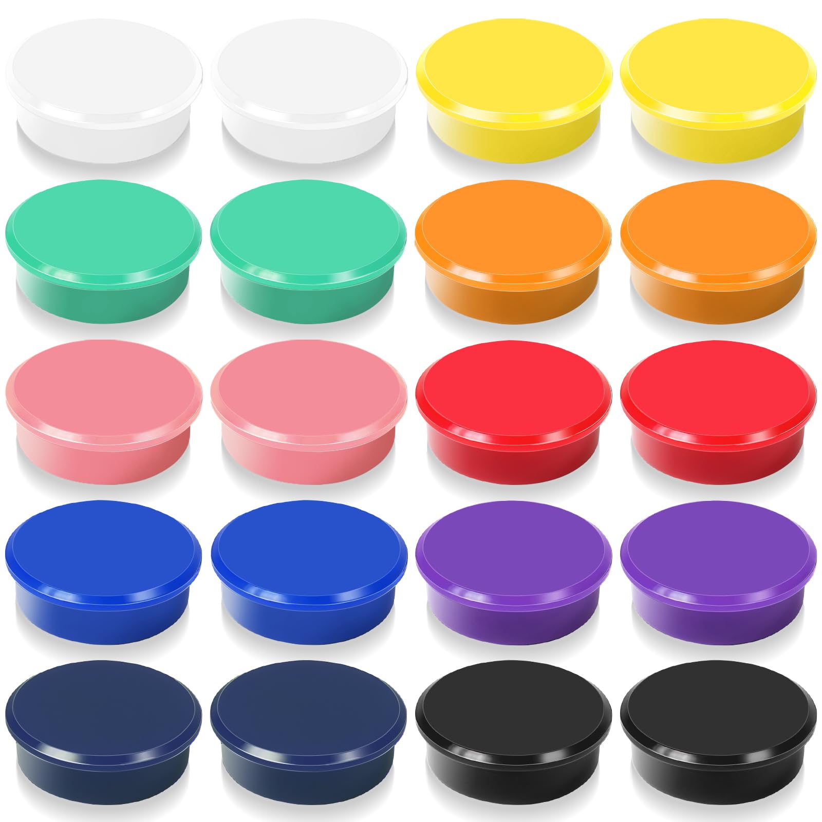 DUJEQM Fridge Magnets, 20PCS Round Strong Magnet Mini Decorative Magnets for Whiteboard, Heavy Duty Cute Magnets, Multi-Use Small Magnet for Crafts, Notice Board, Kitchen, Office, School, 10 Colours — image 1