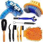 Precision Bicycle Cleaning Brush Tool,Bike Cleaning Tool Set Including Bike Chain Scrubber, Suitable for Mountain, Road, City, Hybrid,BMX Bike and Folding Bike,10 Pieces