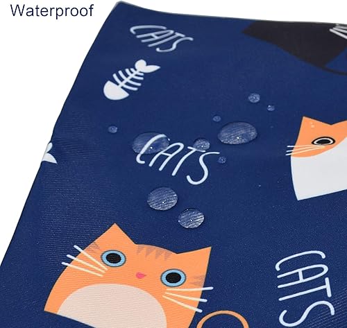 Miniatura 5 de enyuwlcm Mini Bolsa Tote de Almuerzo Reutilizable Pequeña Linda con Cordón Adecuada para Niñas Mujeres Gato Azul