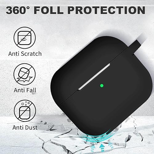 Vista 26 de Funda para AirPods 3, accesorios de protección de silicona con llavero y kit de limpiador compatible con AirPod de 3ª generación 2021 para mujeres