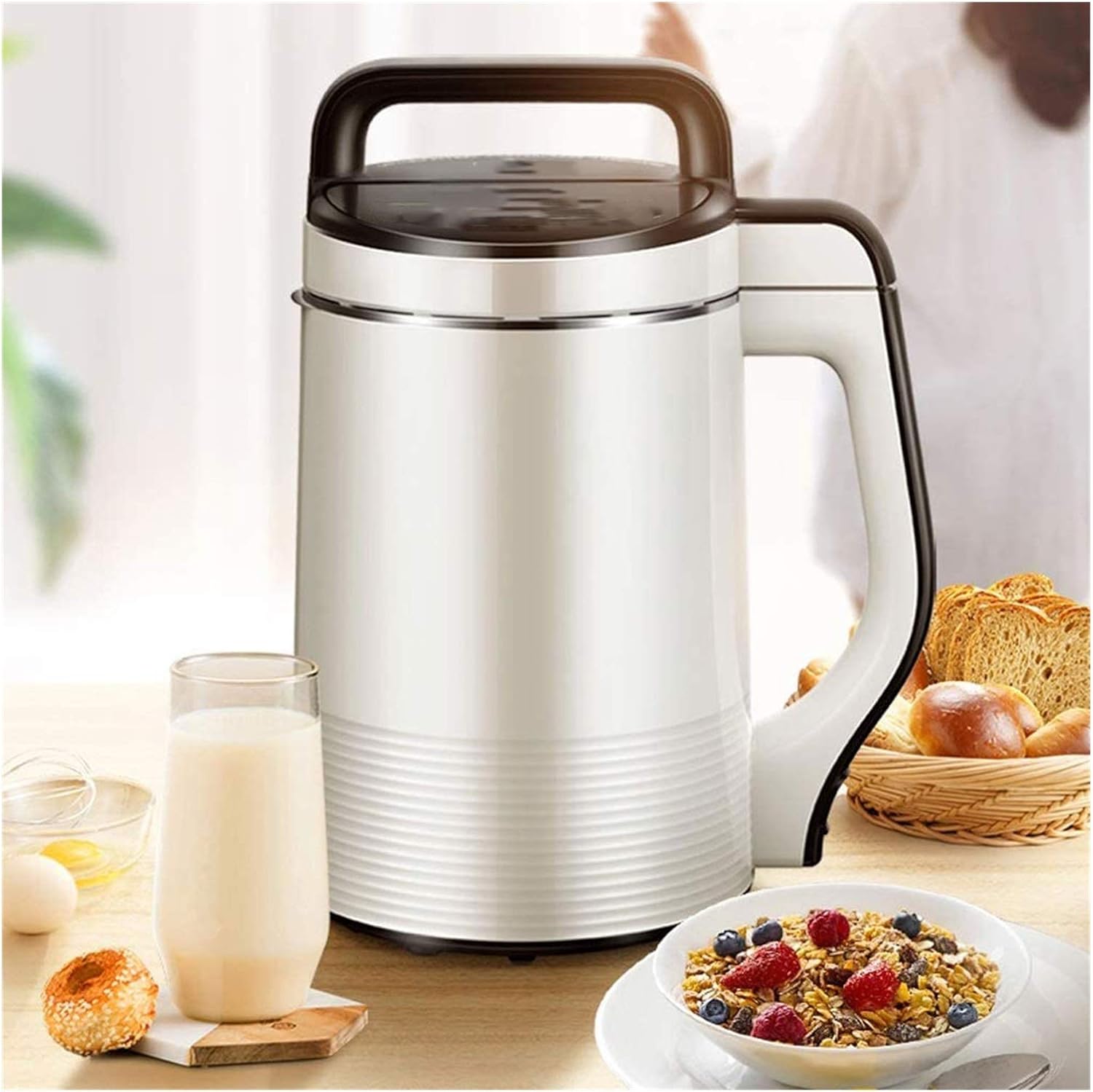 Automatic Soup Maker - Hot or Cold Soup Maker Plus Soy Milk Rice Porridge More - Cool Touch Durable Stainless Steel