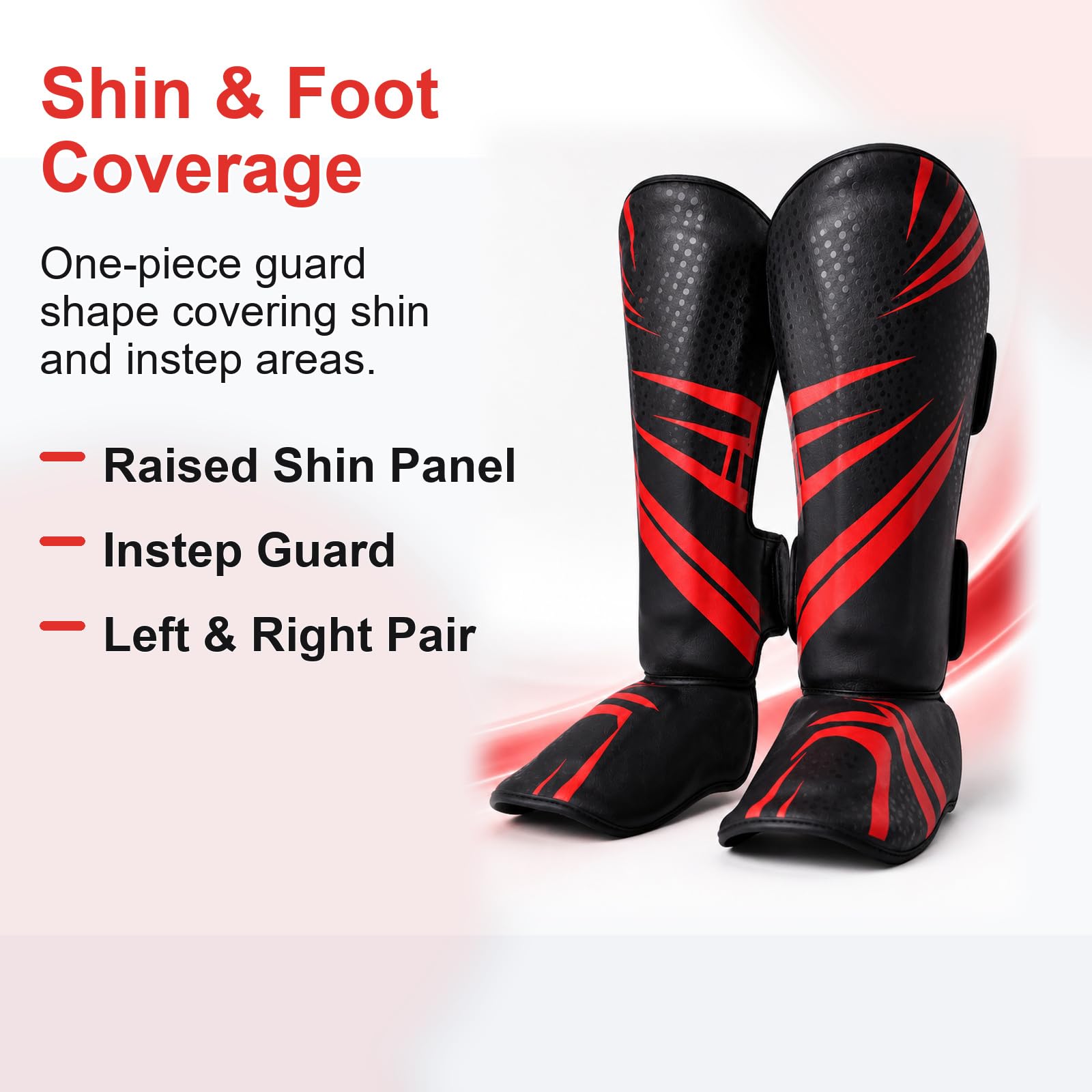 Piedi Protezione Shin Guard,Parastinchi Piedi Protezione Shin Guard,Parastinchi Muay Thai,Regolabili,Comodo,Traspirante,per Boxe,Sport da Combattimento e Allenamento Quotidiano