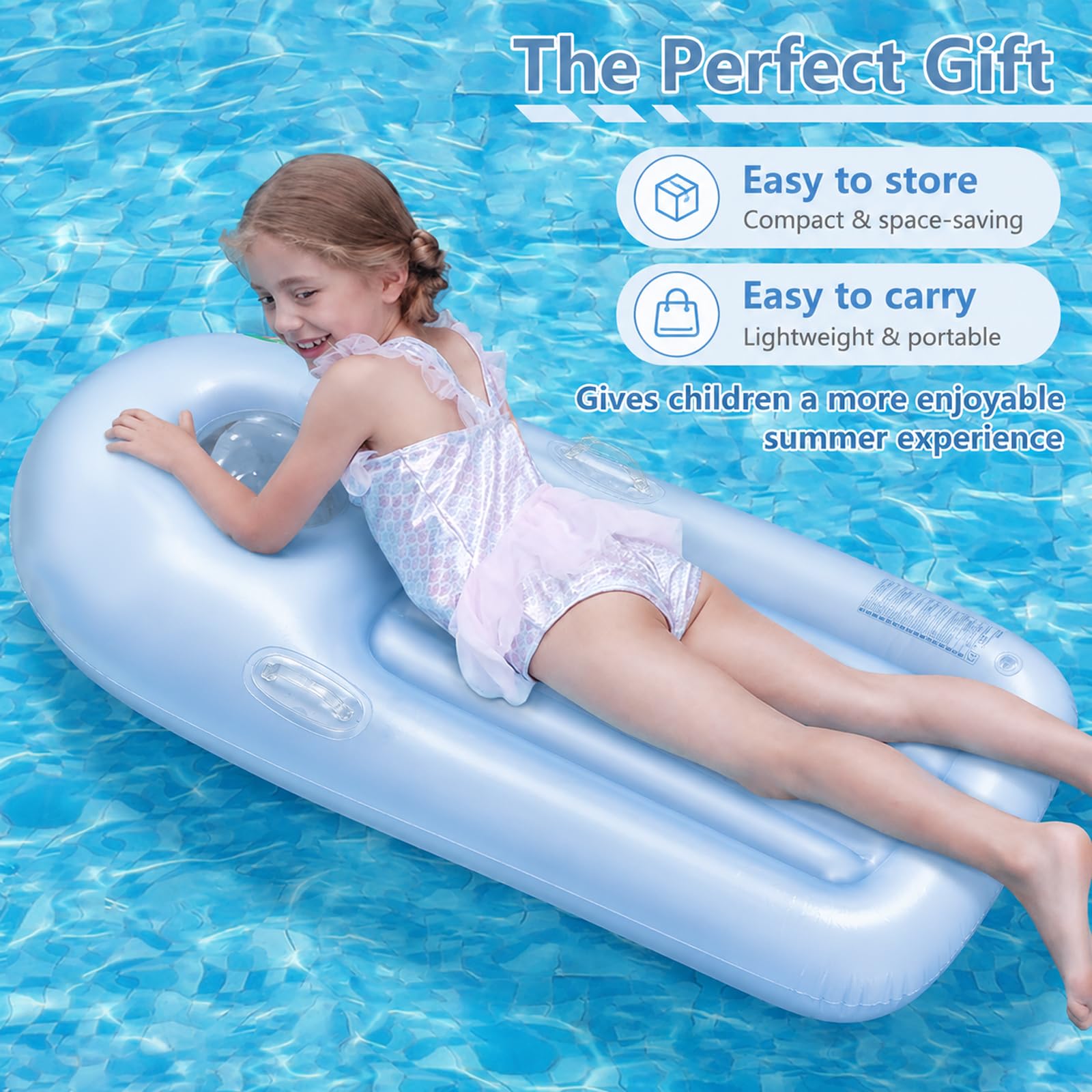 Schwimmbrett Bodyboard Aufblasbar, Surfbrett Bodyboard mit Griffen, Schwimmhilfe Aufblasbar Kinder, Aufblasbares Bodyboards für Strand, Wasserrutschbahn, Pool - 118 x 52cm