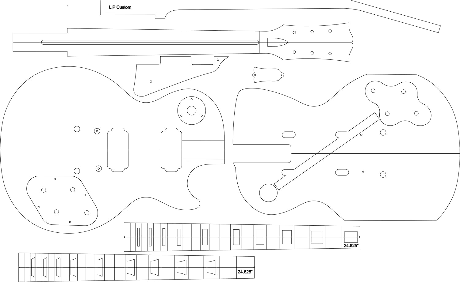 Electric Guitar Layout Template LP Amazon.in Musical Instruments