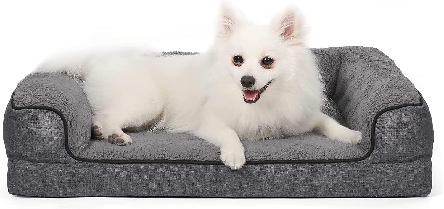 Sivomens Dog Bed, Bolster Washable Dog Beds for Small Dogs
