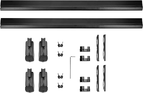 Miniatura 4 de Bikegear Barras transversales universales de aluminio para rieles laterales de techo elevados (paquete de 2)  Capacidad de peso de 180 libras
