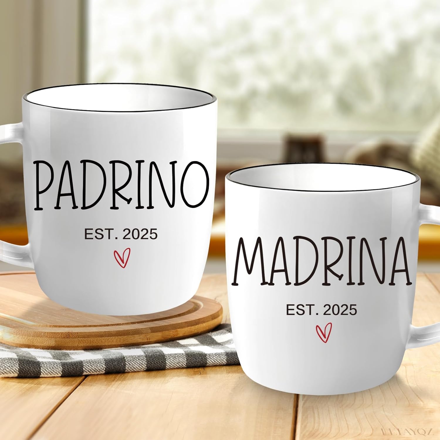 EST 2025 Godparent Proposal Mug Gift for Padrino & Madrina, Will You be My Godparents Gifts Spanish Est 2025 Mug, Wedding Engagement Birthday Mugs Gifts for Godparents Padrino & Madrina-18 - Image 3
