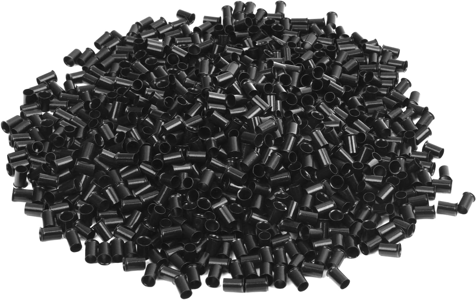 Vlasy Micro Rings Links Beads,3.4mm Microlink Beads Non-Silicone Copper Tubes Microbead for Hair Feathers,I-Tip Hair Extensions (1000Pcs, Black)