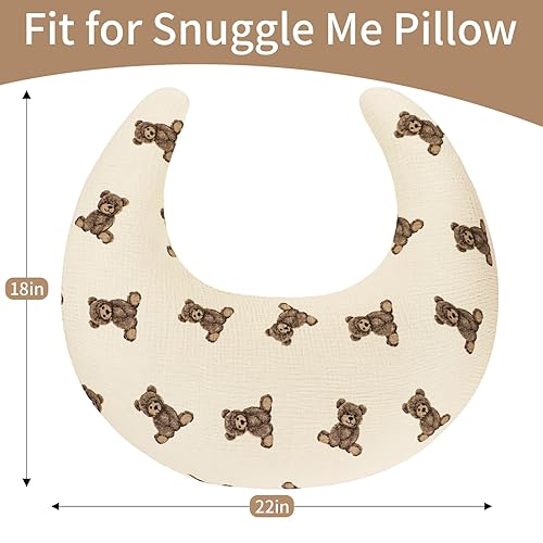 Miniatura 3 de SWESEN Funda de almohada de muselina para lactancia, suave y extraíble para almohadas de lactancia, funda de almohada para bebés niños y niñas,