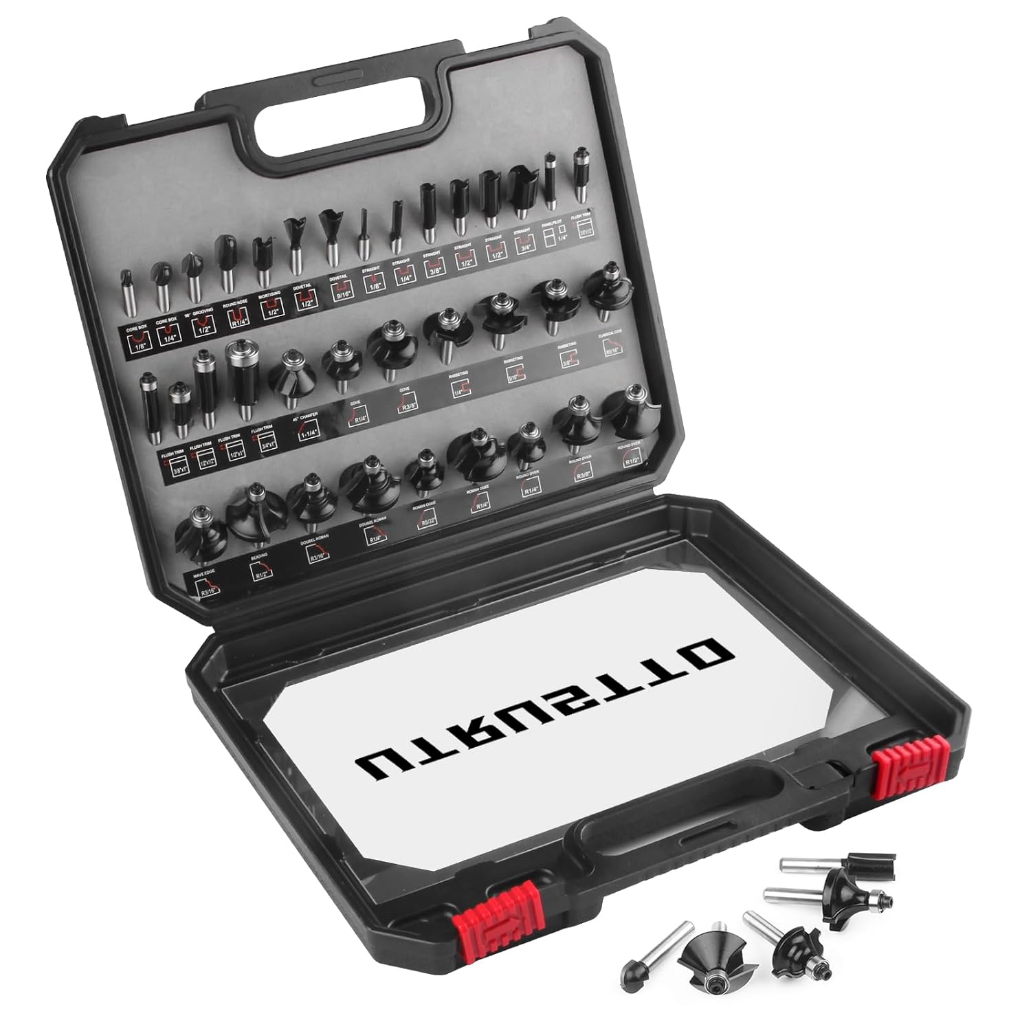 Router Bits 1/4 Inch Shank 35 Pieces, Tungsten Carbide 1/4" Router Bit Set, for Professional and Beginners Carpenter