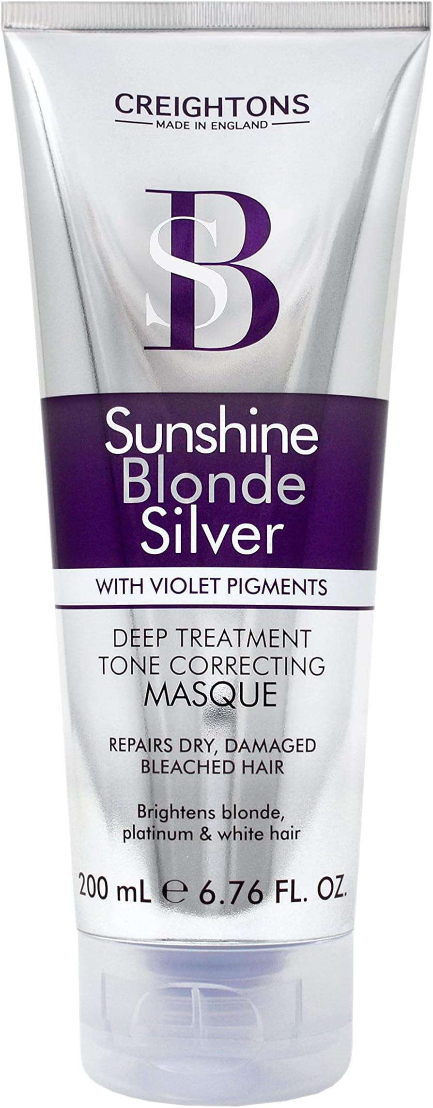 Creightons Sunshine Blonde Silver Deep Treatment Tone Correcting Masque (200ml) - With violet pigments, repairs dry, damaged bleached hair. Brightens blonde, platinum & white hair