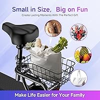 Vista 3 de TST - Scooter eléctrico con asiento, alcance máximo de 20 millas, scooter eléctrico plegable para adultos, motor de pico de 650 W, velocidad máxima