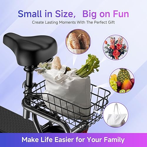 Miniatura 3 de TST - Scooter eléctrico con asiento, alcance máximo de 20 millas, scooter eléctrico plegable para adultos, motor de pico de 650 W, velocidad máxima