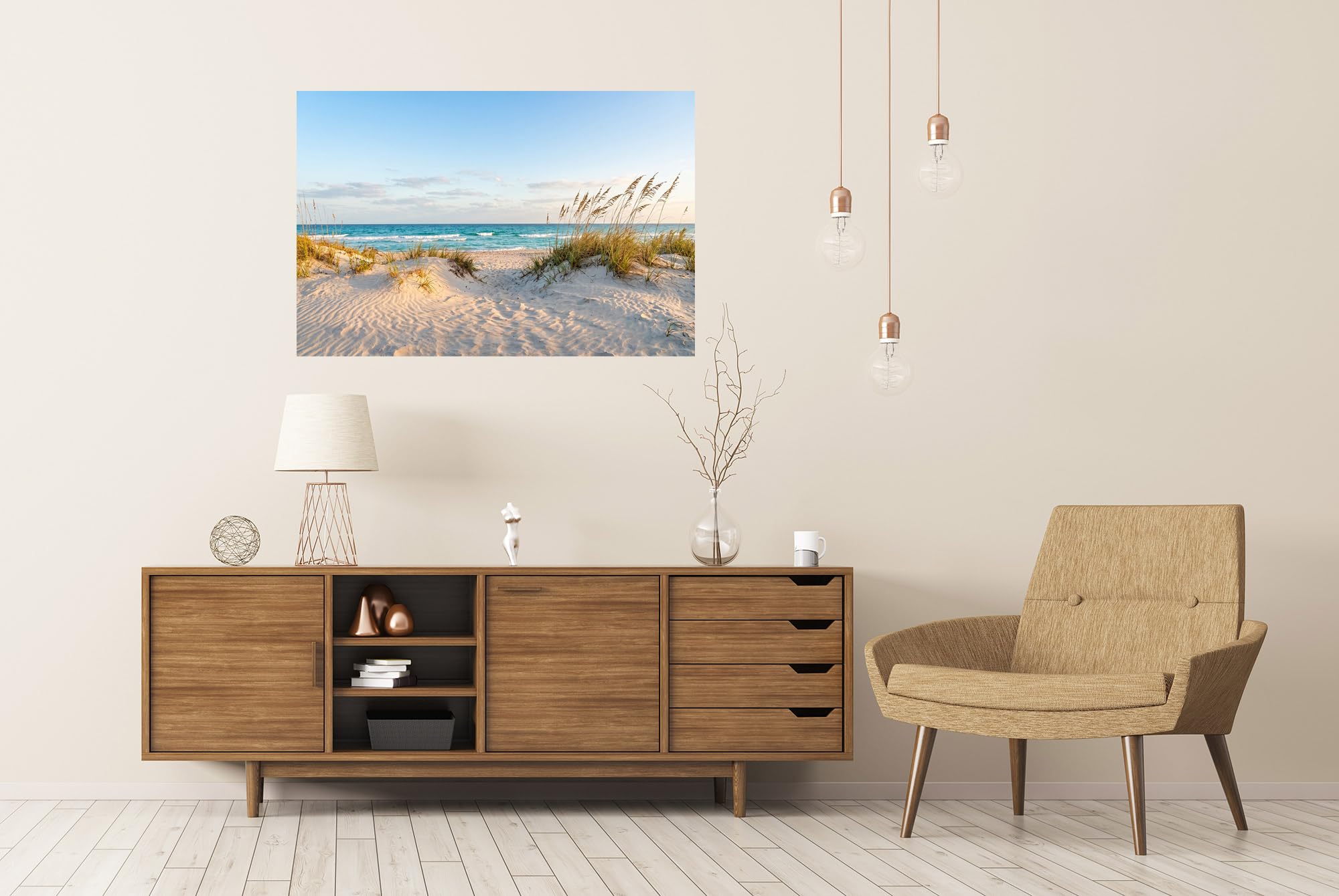 islandburner Póster premium de ensueño con dunas de playa, decoración para el salón, para los amantes de la pasión por los viajes – gran formato