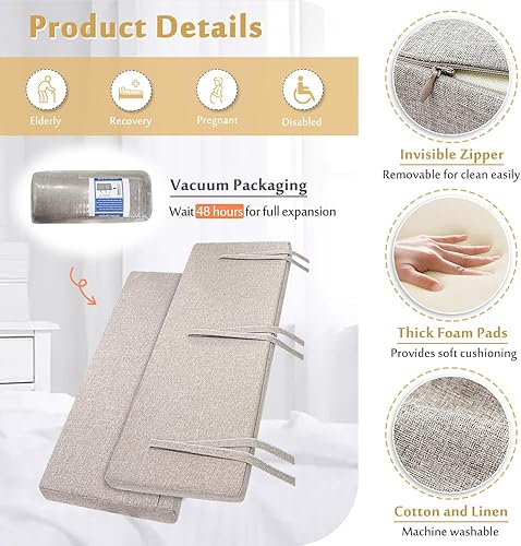 Vista 5 de Mybow Bed Rail Cushion, Hospital Bedside Rail Pads, Medical Foam Padding Bed Fall Protector Rail Covers for Elderly Adults Safety Bed Railing Padded
