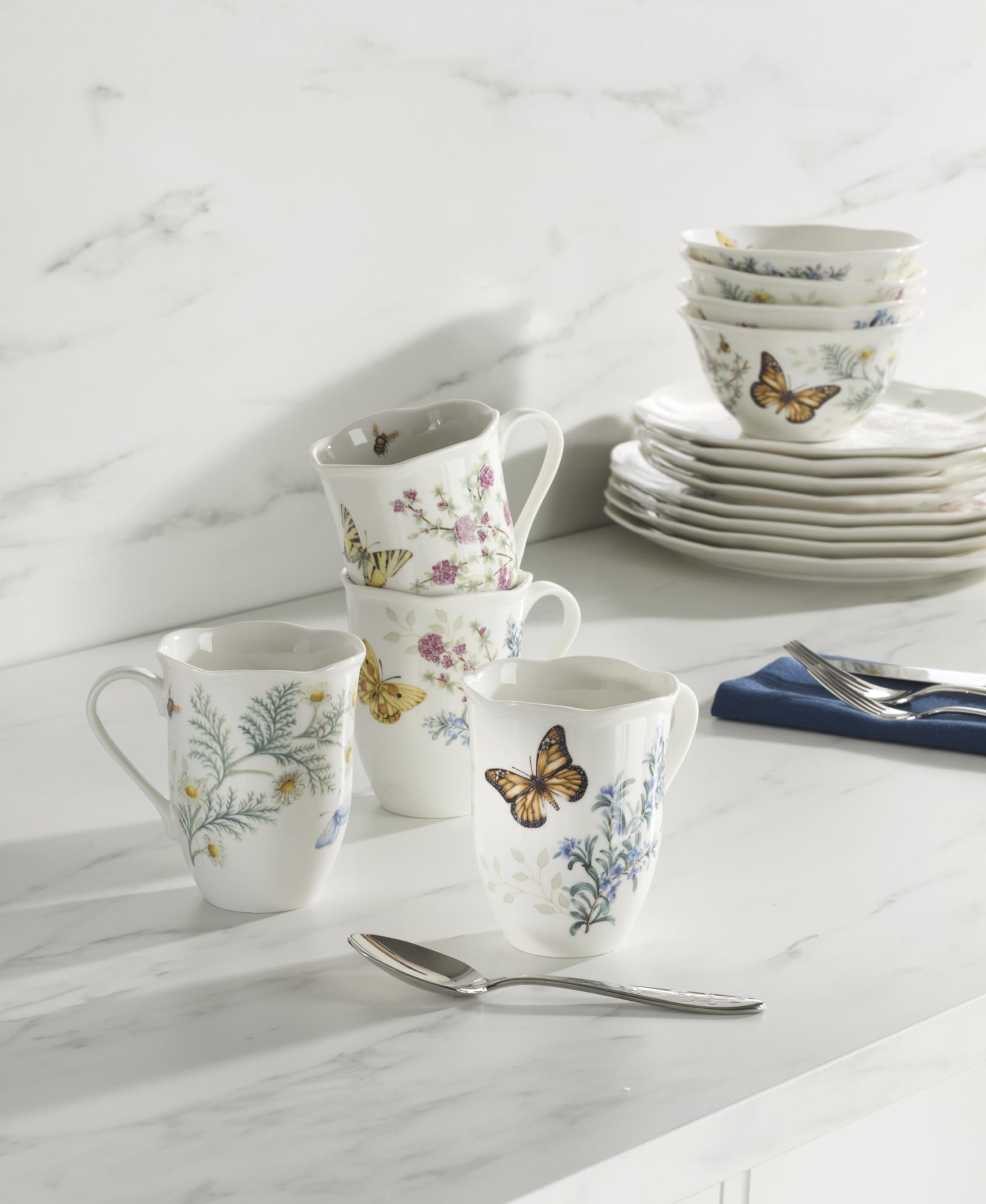 Amazon.com: Lenox 897911 Butterfly Meadow Herbs Mugs, Set Of 4