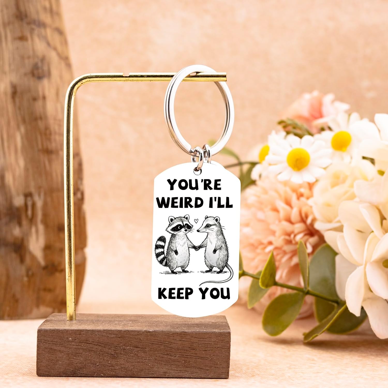 Best Friend Gift for Women Possum Raccoon Gifts Keychain