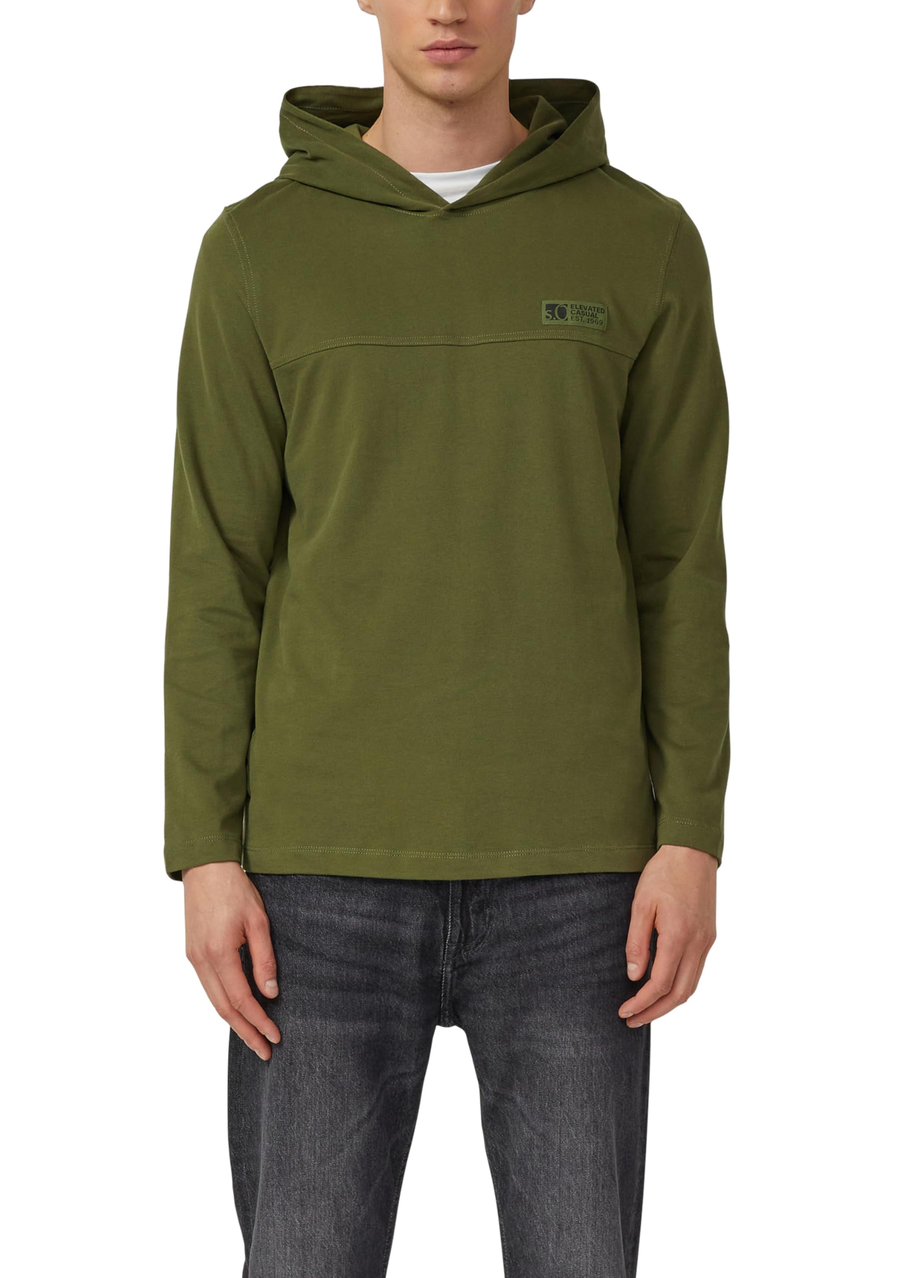 s.Oliver Kapuzen-Longsleeve aus Heavy Jersey mit Logo-Detail