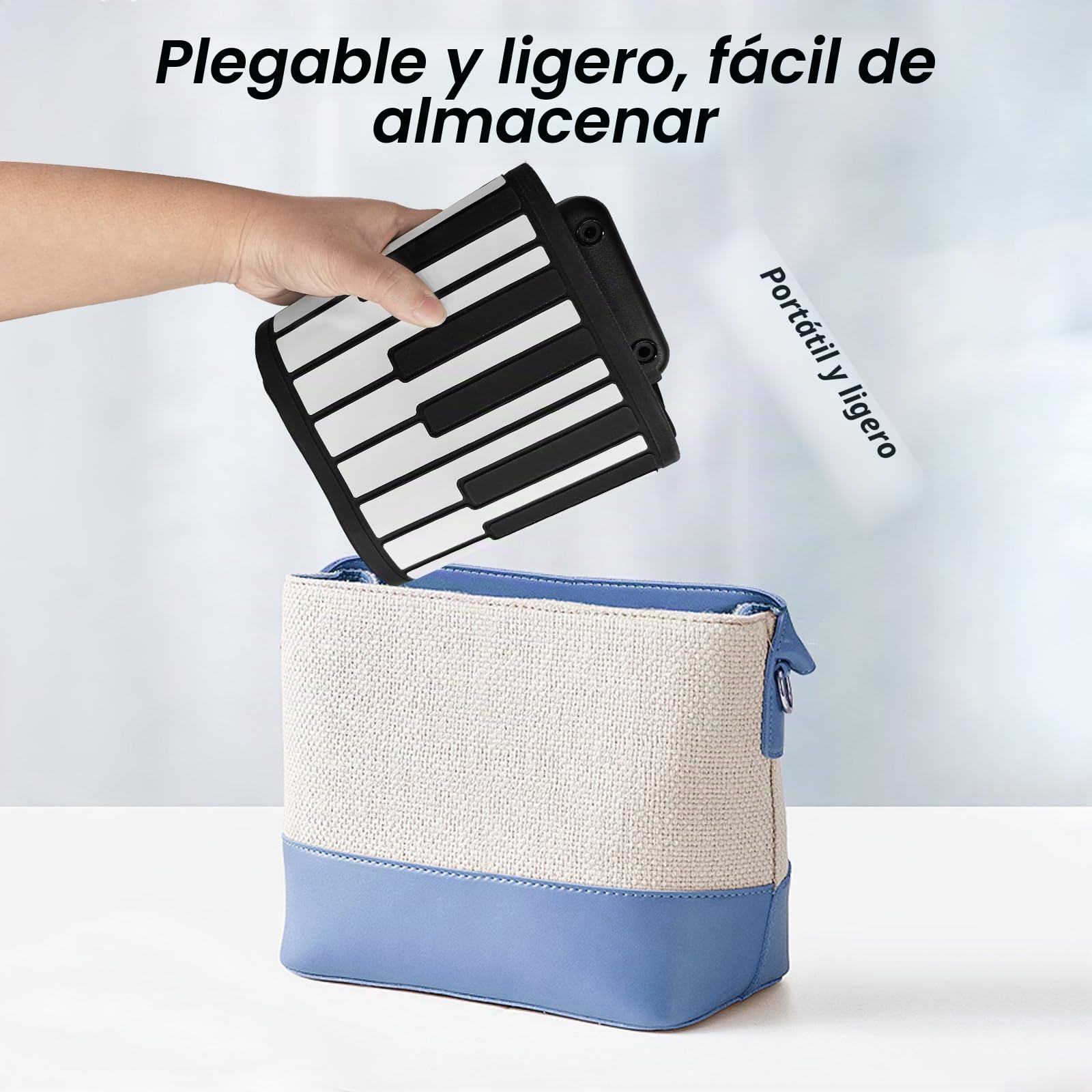 Btuty 88 Teclas Teclado Musical Teclado Piano Piano Electrónico Piano Plegable Silicona Ambiental Estudio Doméstico Piano Electrónico Profesional Sin Altavoz