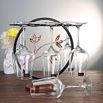 6-Hook Metal Wine Glass Holder Countertop Stemware Rack Tabletop Stemware Storage Rack Weighted Base Display Stand