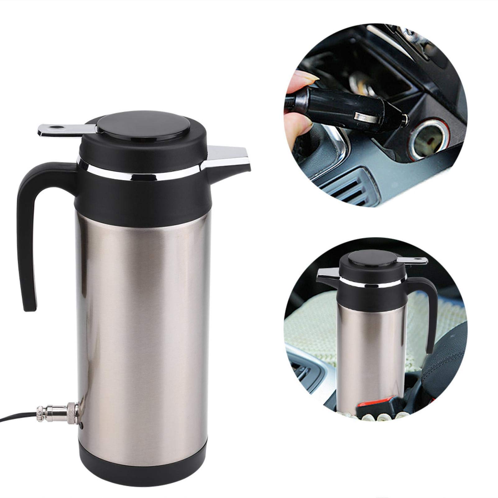 Bollitore Elettrico Per Auto 12V, 1200ml – Thermos In Acciaio Inox Con Spia Luminosa, Per Riscaldare Acqua, Caffè E Latte