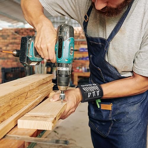 Miniatura 6 de Pulsera magnética para herramientas con potentes imanes para sujetar tornillos, cinturón de herramientas para bricolaje, regalos únicos para hombres