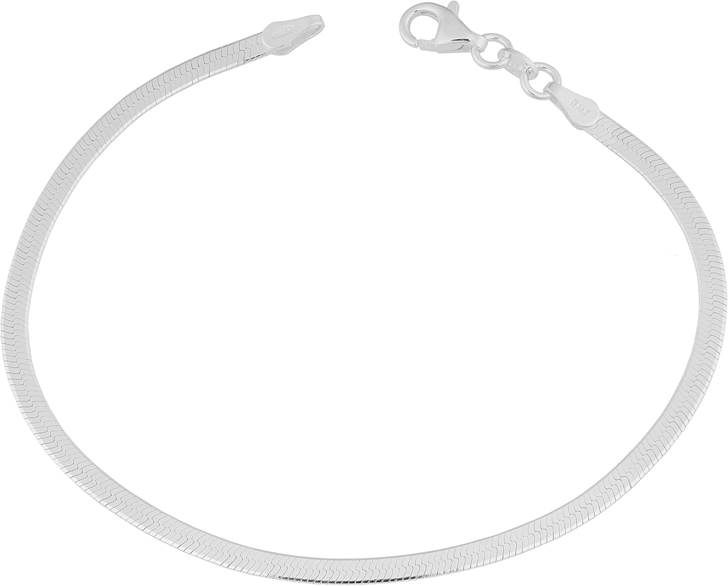 Kooljewelry Sterling Silver 3.6 mm Herringbone Chain Bracelet (7.5 inch)