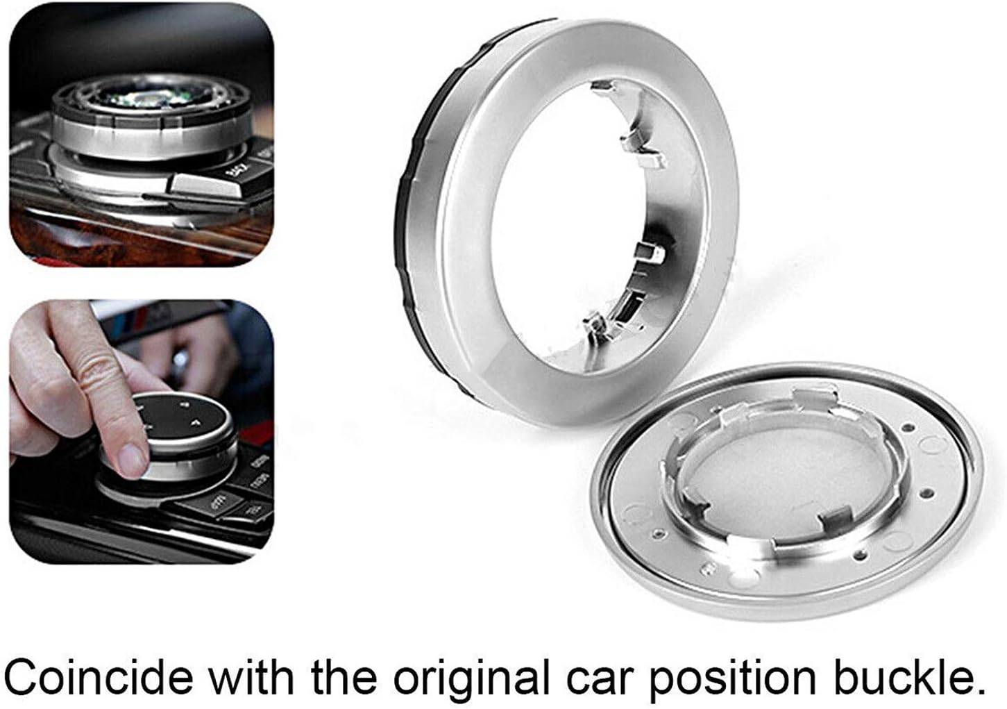 WonVon Big Multi Media Knob Cover,Car Interior Multimedia Buttons Cover Molding Trim Fits for BMW F10 F20 F30 for iDrive