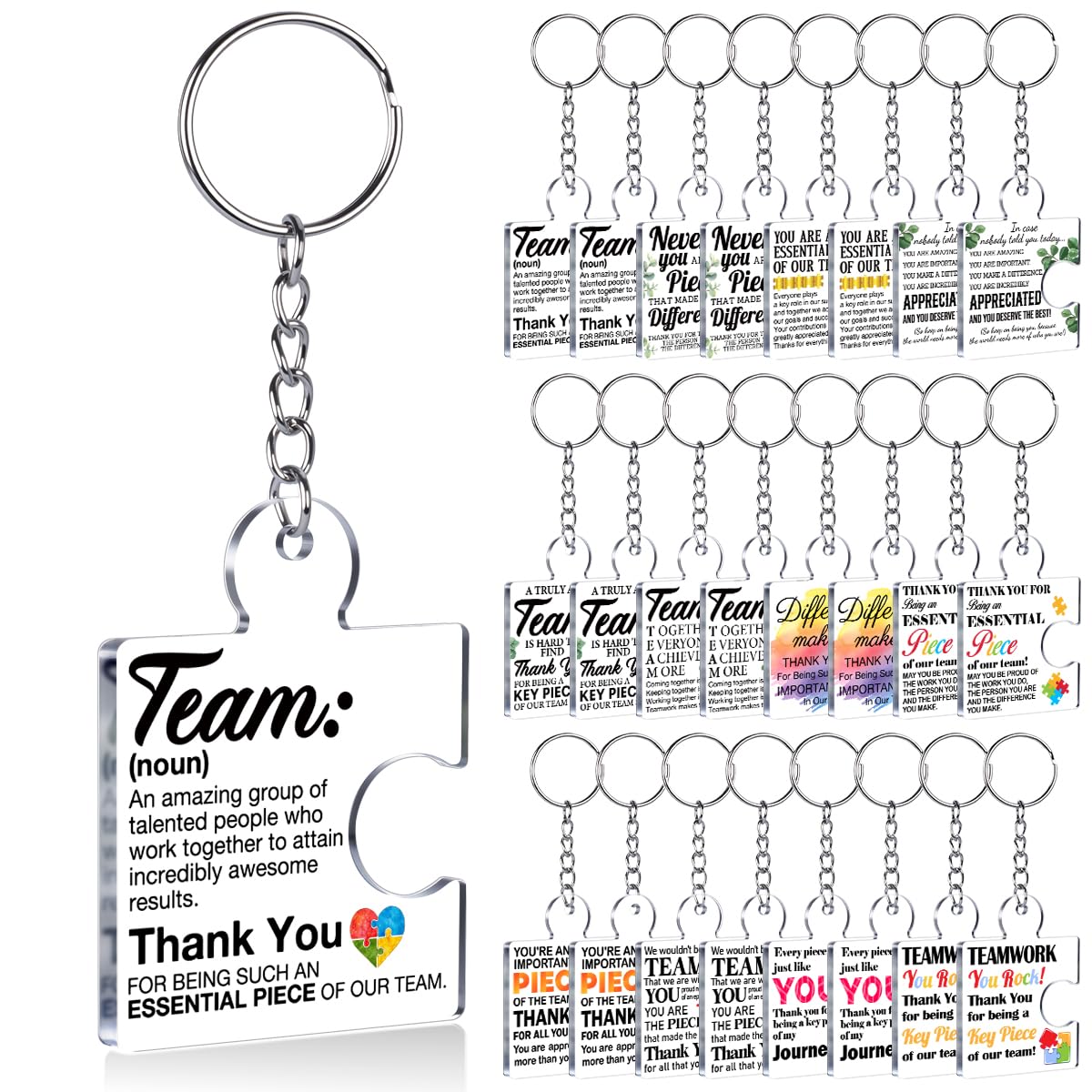 Team Appreciation Gifts Bulk Thank You Keychains for Coworkers