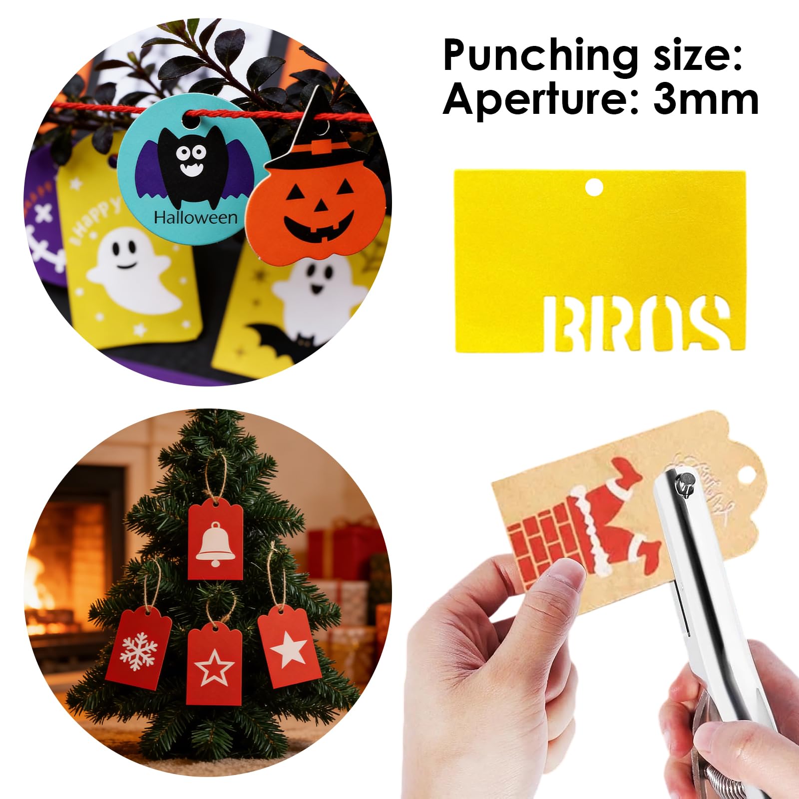 Perforatrice Decorativa a 1 Foro da 3mm, Foratrice per Carta Resistente per Fogli, Cartoncino e PVC, Accessori per l’Ufficio Essenziali, Ideale per Fai da Te e Organizzazione