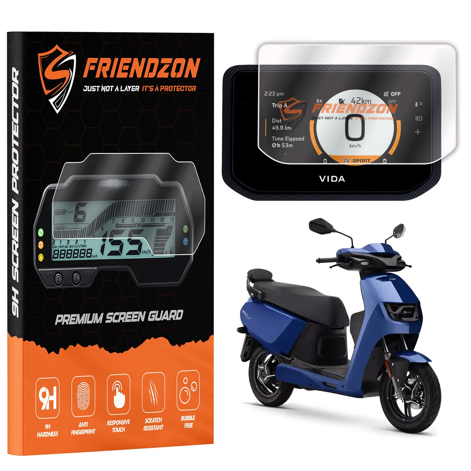 Screen Guard For Hero VIDA VX2 GO [2026] Electric Scooter || 4.3 Inch Color LCD Display | Anti-Bubble | Scratch Resistant | HD Clear | Anti-Fingerprint | Color LCD Display Protector [Not Tempered Glass] (Pack of 1)-image-2