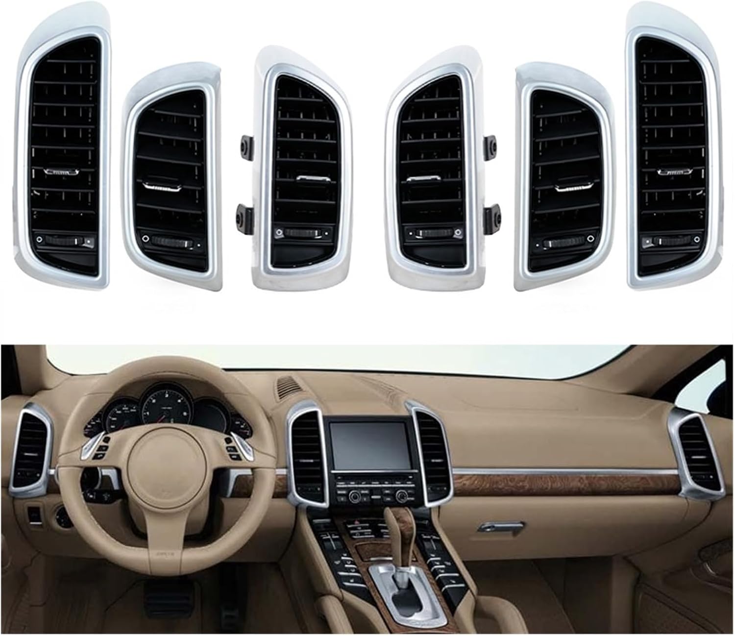 Car Instrument Panel A/C Air Conditioning Exhaust Vent Outlet Compatible For Porsche Cayenne 2011 2012 2013 2014 2015 2016 2017 2018(B-RH)