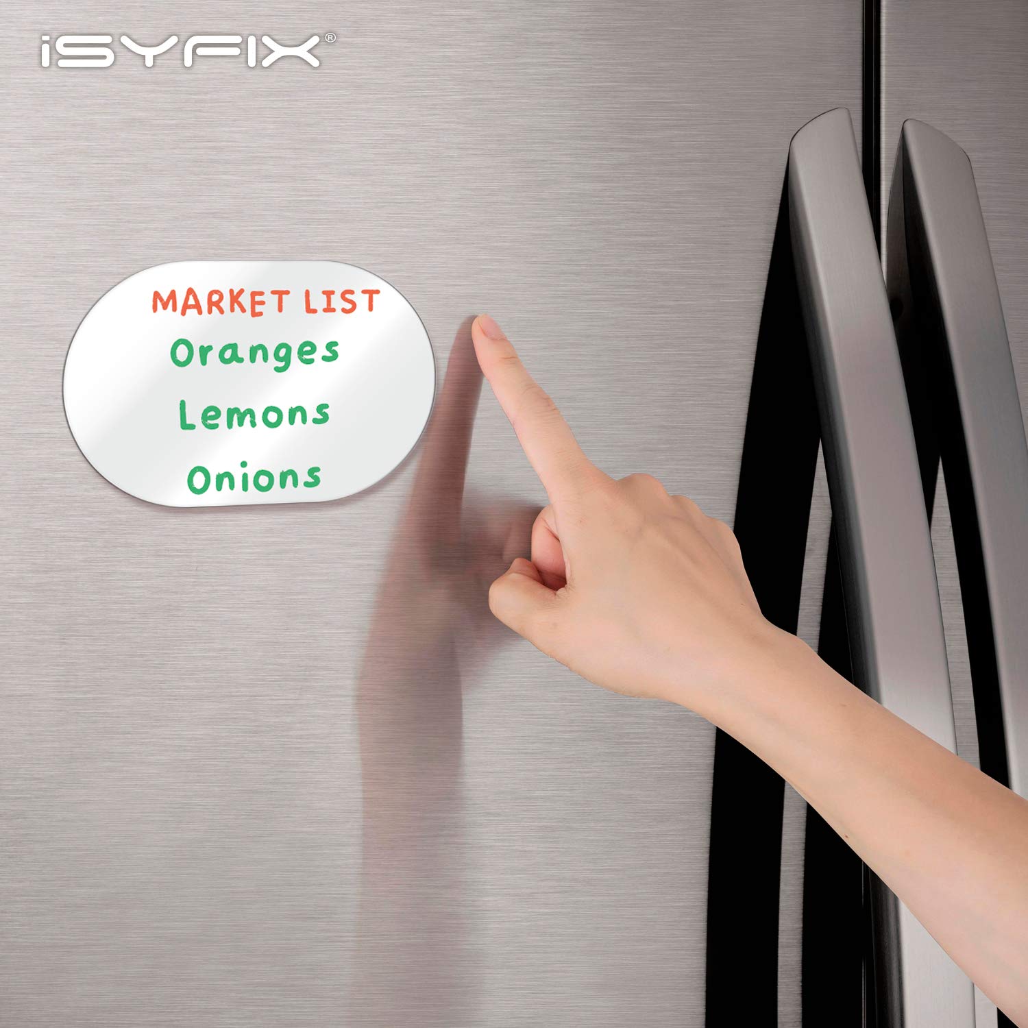 iSYFIX Magnetyczne notatki suchościeralne do tablicy, 14 x 8,9 cm, 6 sztuk, elipsa, dekoracyjna tablica magnetyczna do kuchni, dekoracji, biura, list zakupów, metalowych pudełek, przechowywania i nie