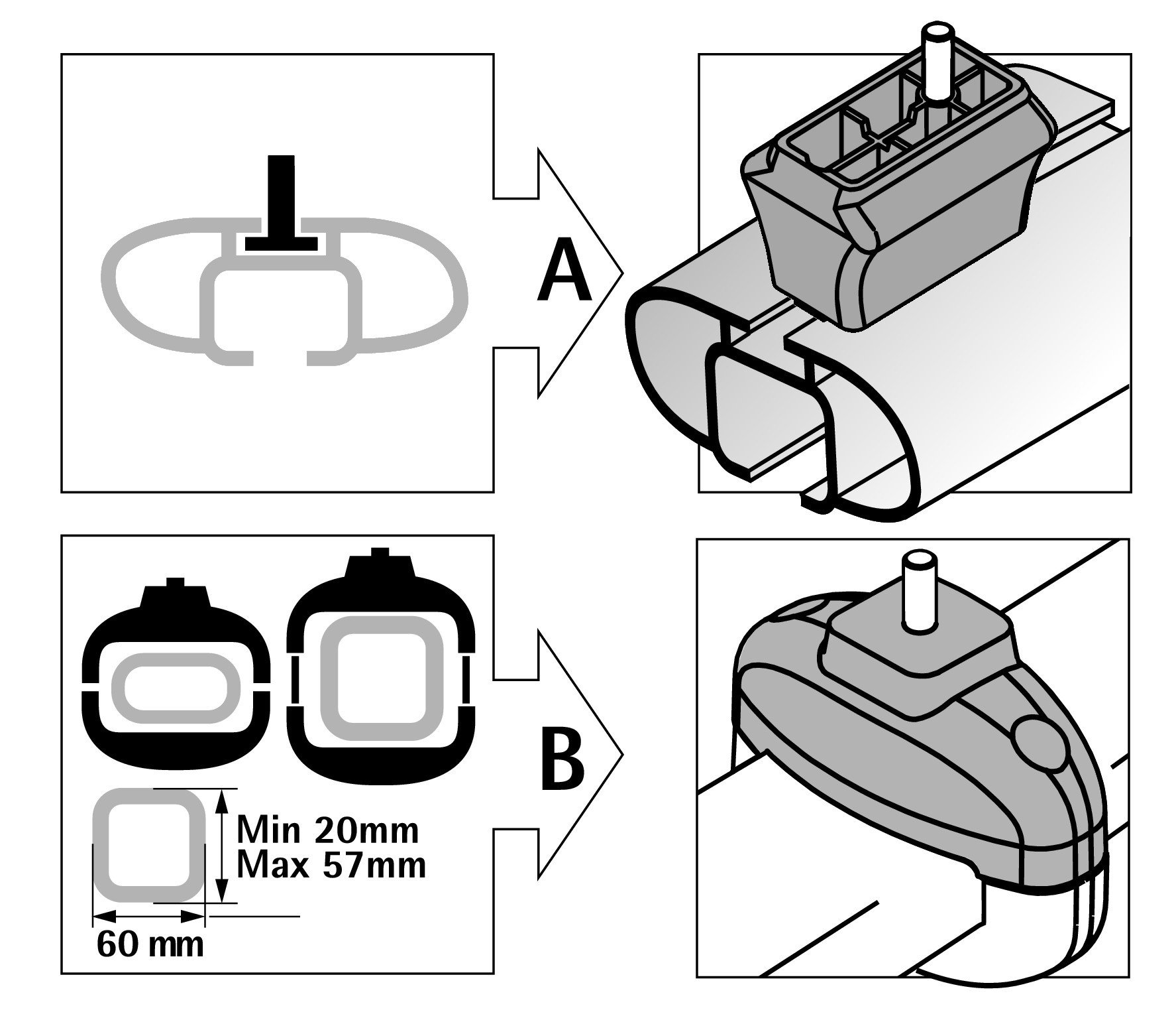 Lampa N40050 entretoises pour kit de Ski Rack