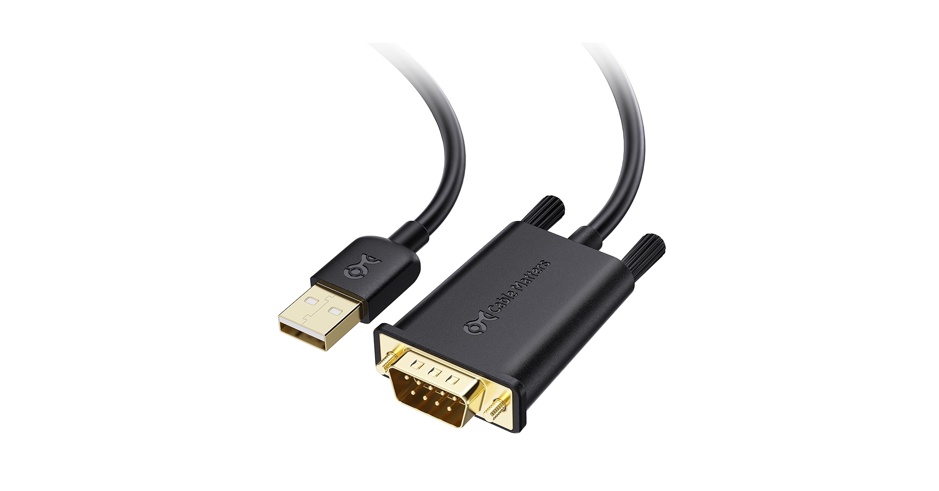 Cable Matters USB to Serial Adapter Male to Male Cable, RS232 to USB2.0, USB to DB9 Cable, Supports Windows 11/10/8/7/Vista/XP, macOS 11.0 or Later, Black