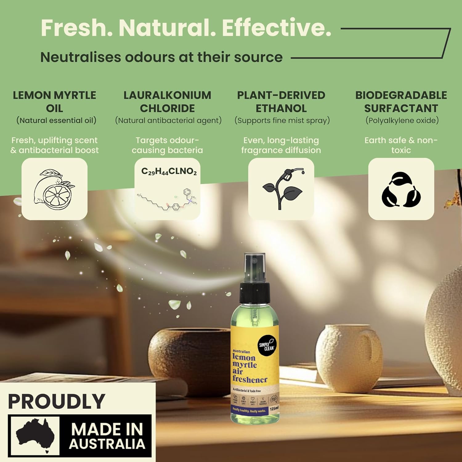 Simply Clean Australian Lemon Myrtle Air Freshener 125 ml