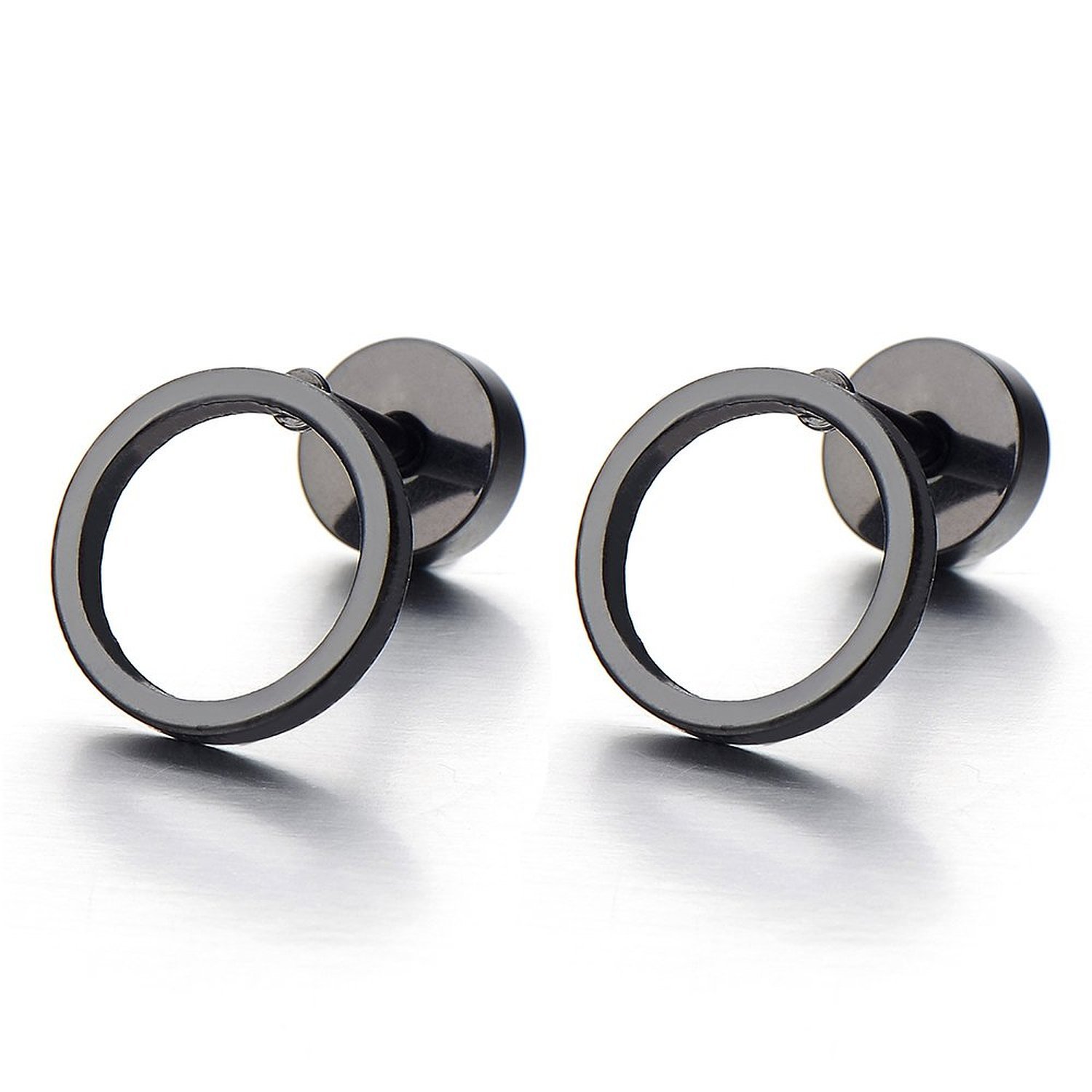 Pendientes Magnéticos De Circonita - Acero Inoxidable, Efecto Piercing Falso, Tamaños 6mm Y 8mm, Para Hombre Y Mujer