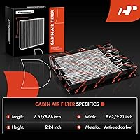 Vista 2 de Filtro de aire de cabina A-Premium con carbón activado compatible con modelo Subaru - Crosstrek 2016-2017, Forester 2009-2018, Impreza 2008-2016