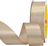 Vista 279 de Cinta de satén plateada de doble cara de 1-1/2 pulgadas x 50 yardas, cinta plateada de poliéster para envolver regalos, muy adecuada para bodas