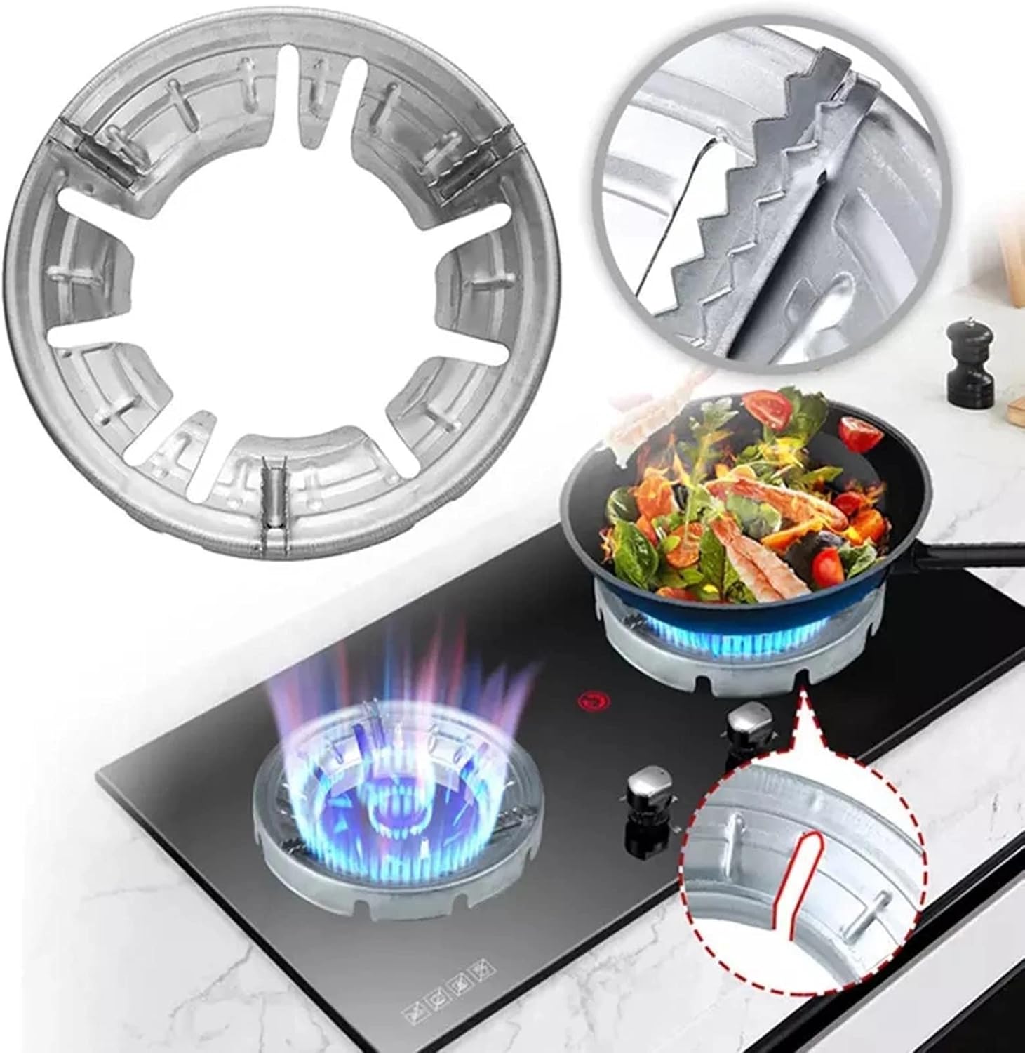 JSEIAJB Gas Stove Wok Cooker Kitchen Torch Home for Gas Wok Rack Windproof Brackets Energy Saving Cooktop Stoves